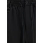 Black Wool Straight-Leg Pants