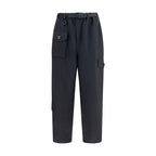 Black Tapered Twill Athletic Pants
