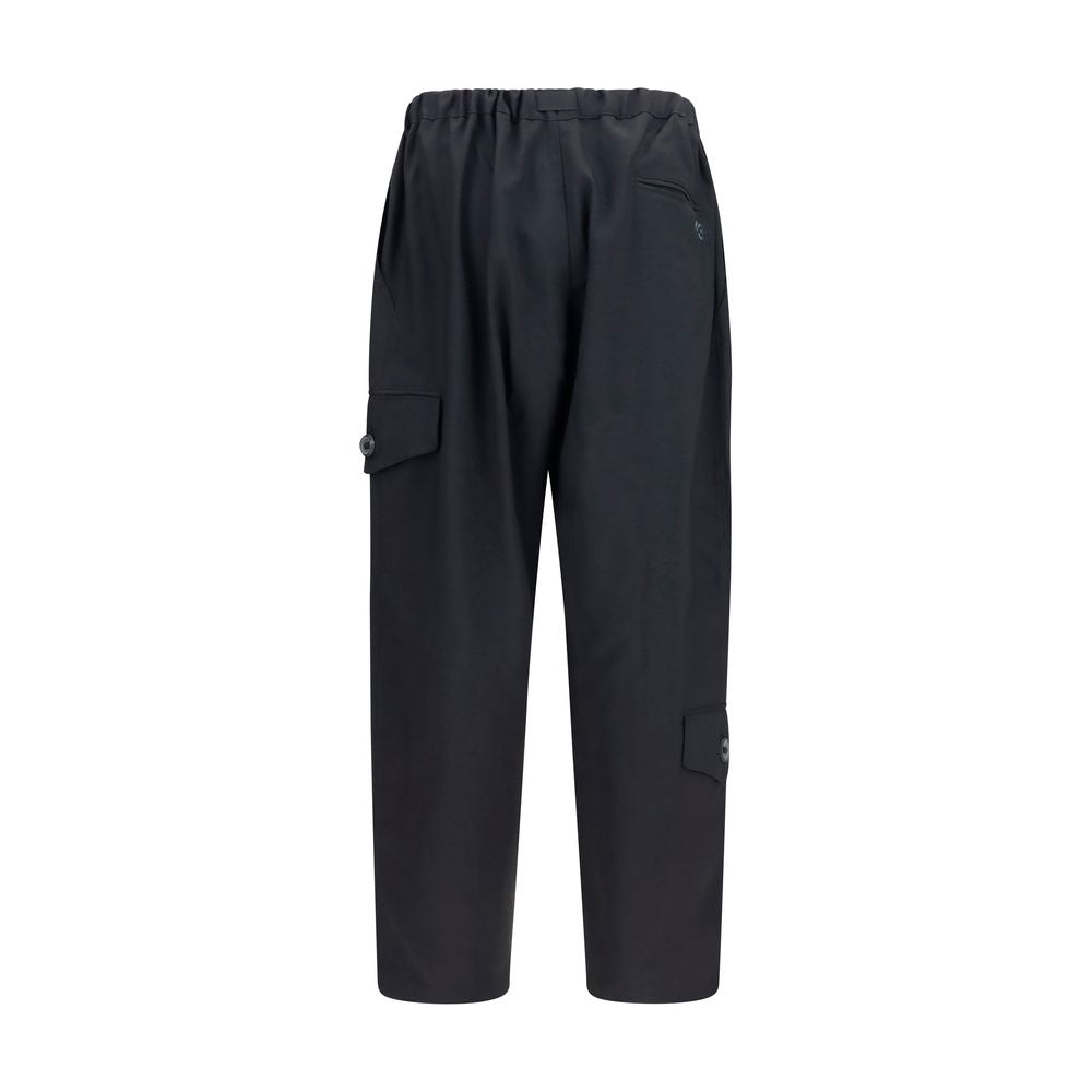 Black Tapered Twill Athletic Pants