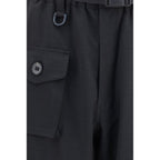 Black Tapered Twill Athletic Pants
