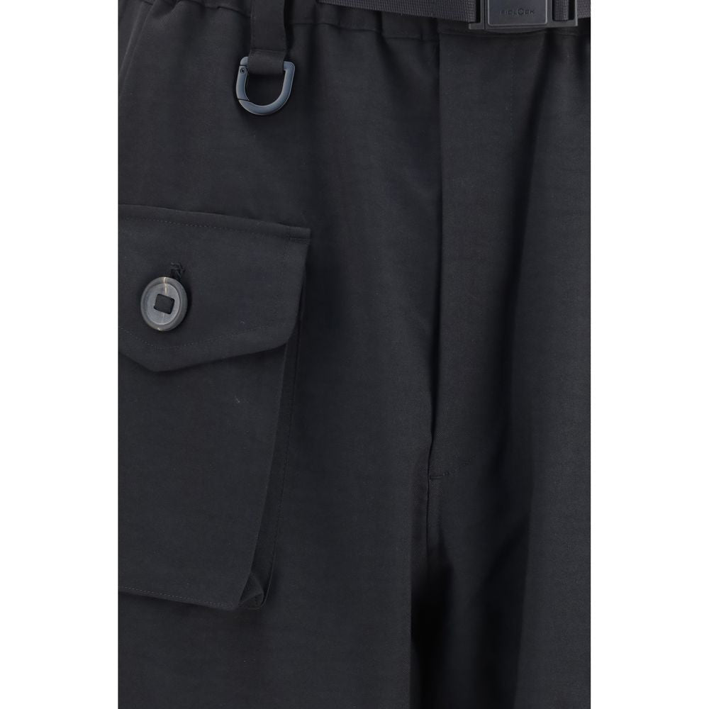 Black Tapered Twill Athletic Pants
