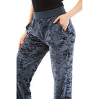 Blue Polyester-Blend Tailored Pants