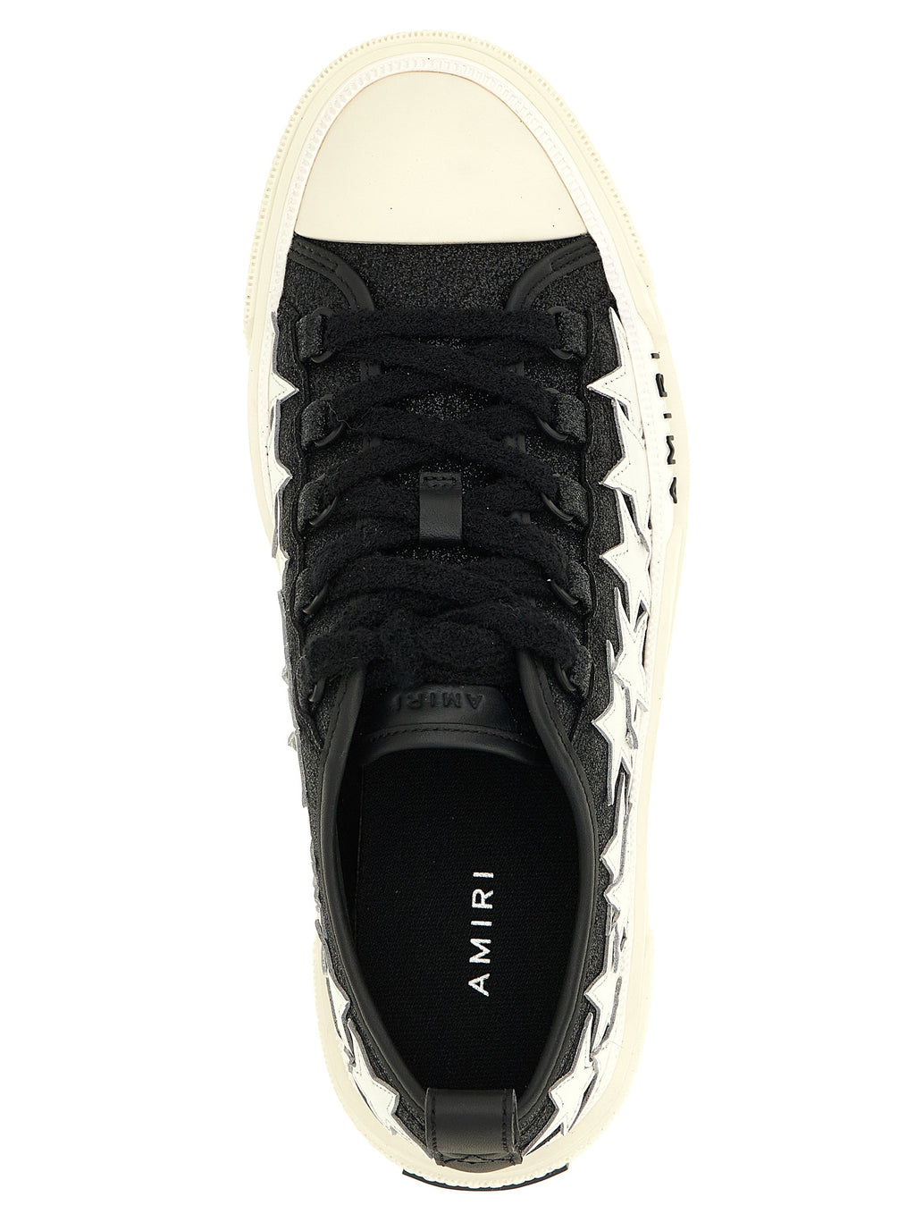 Glitter Stars Court Low Calfskin Sneakers