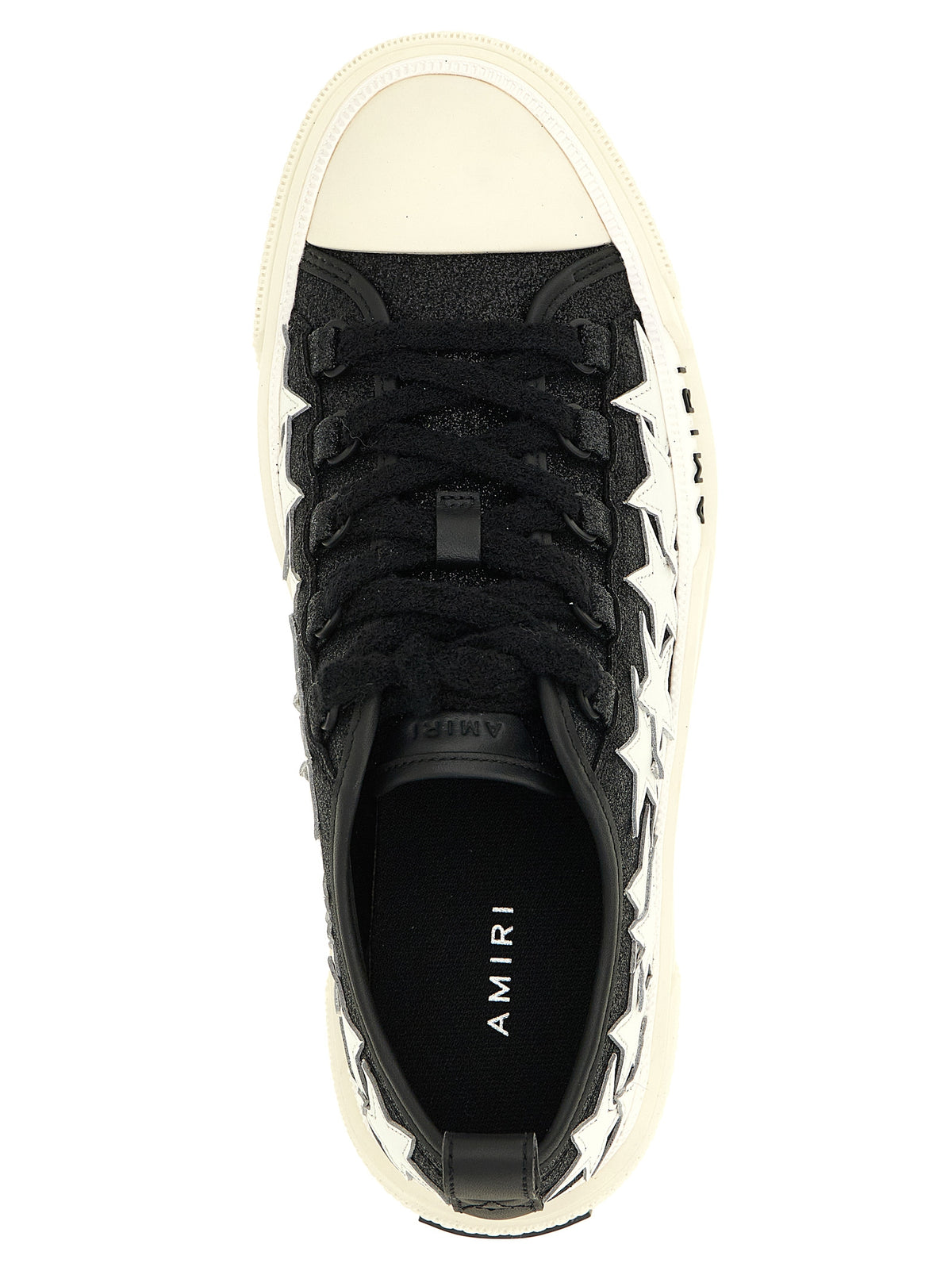 Glitter Stars Court Low Calfskin Sneakers