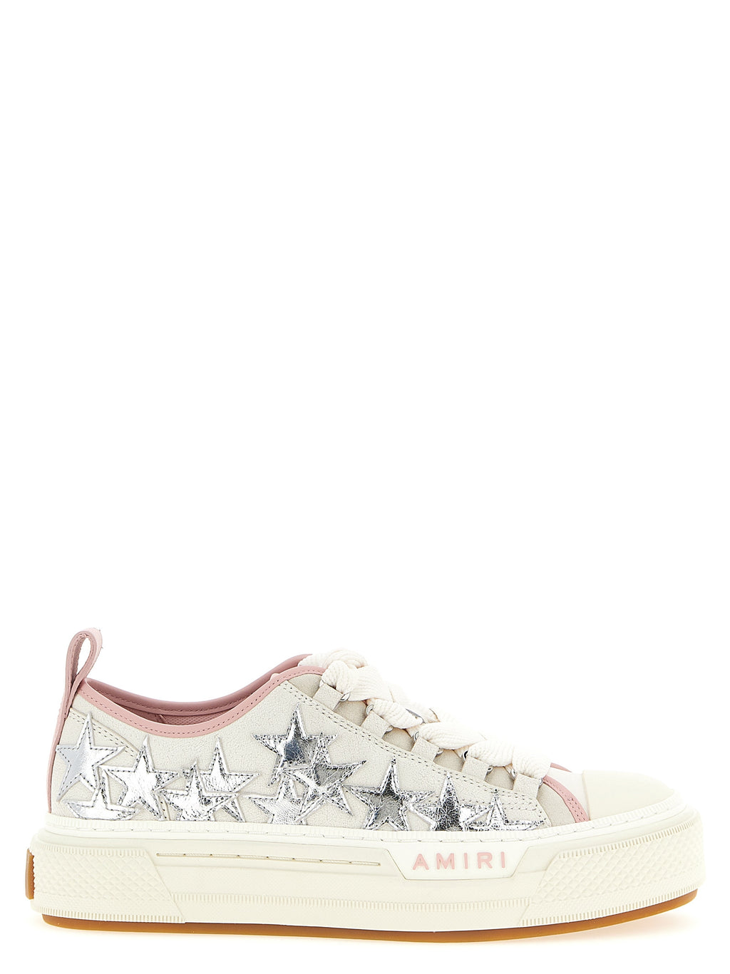 Multicolor Cowhide Metallic Stars Court Low Sneakers