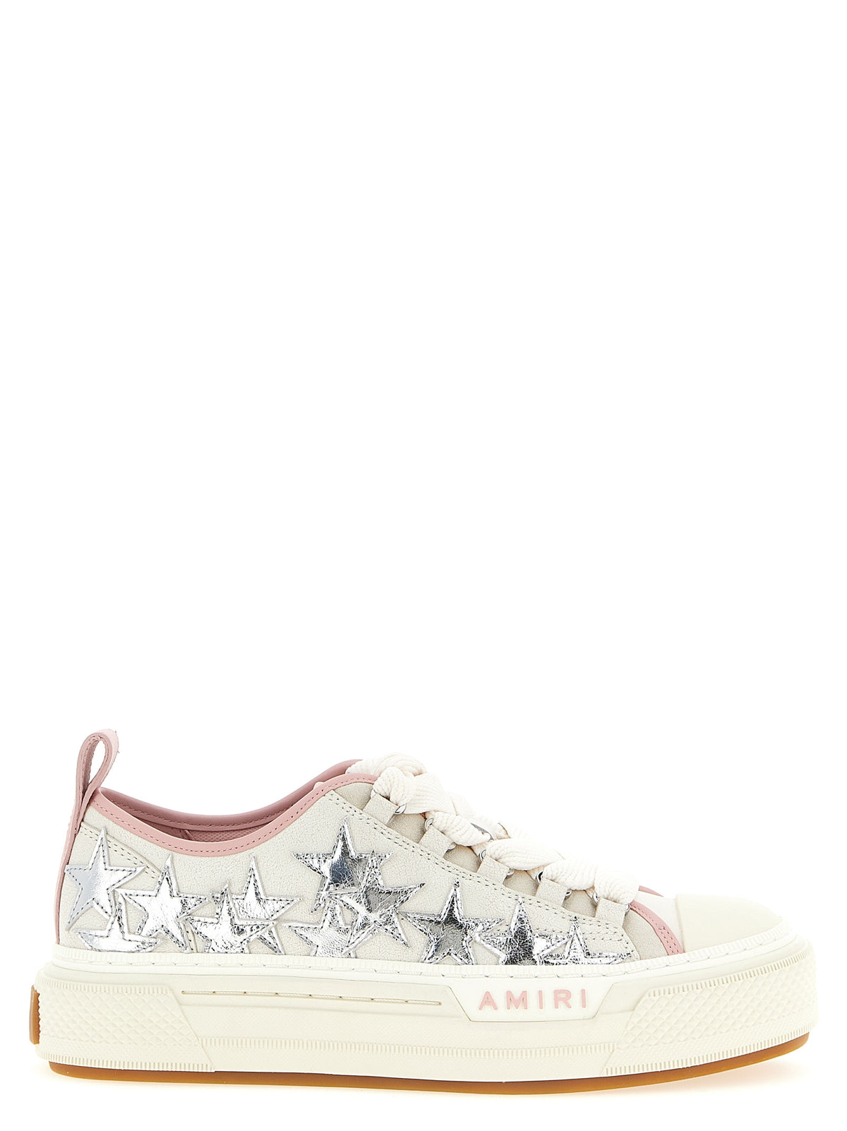 Multicolor Cowhide Metallic Stars Court Low Sneakers