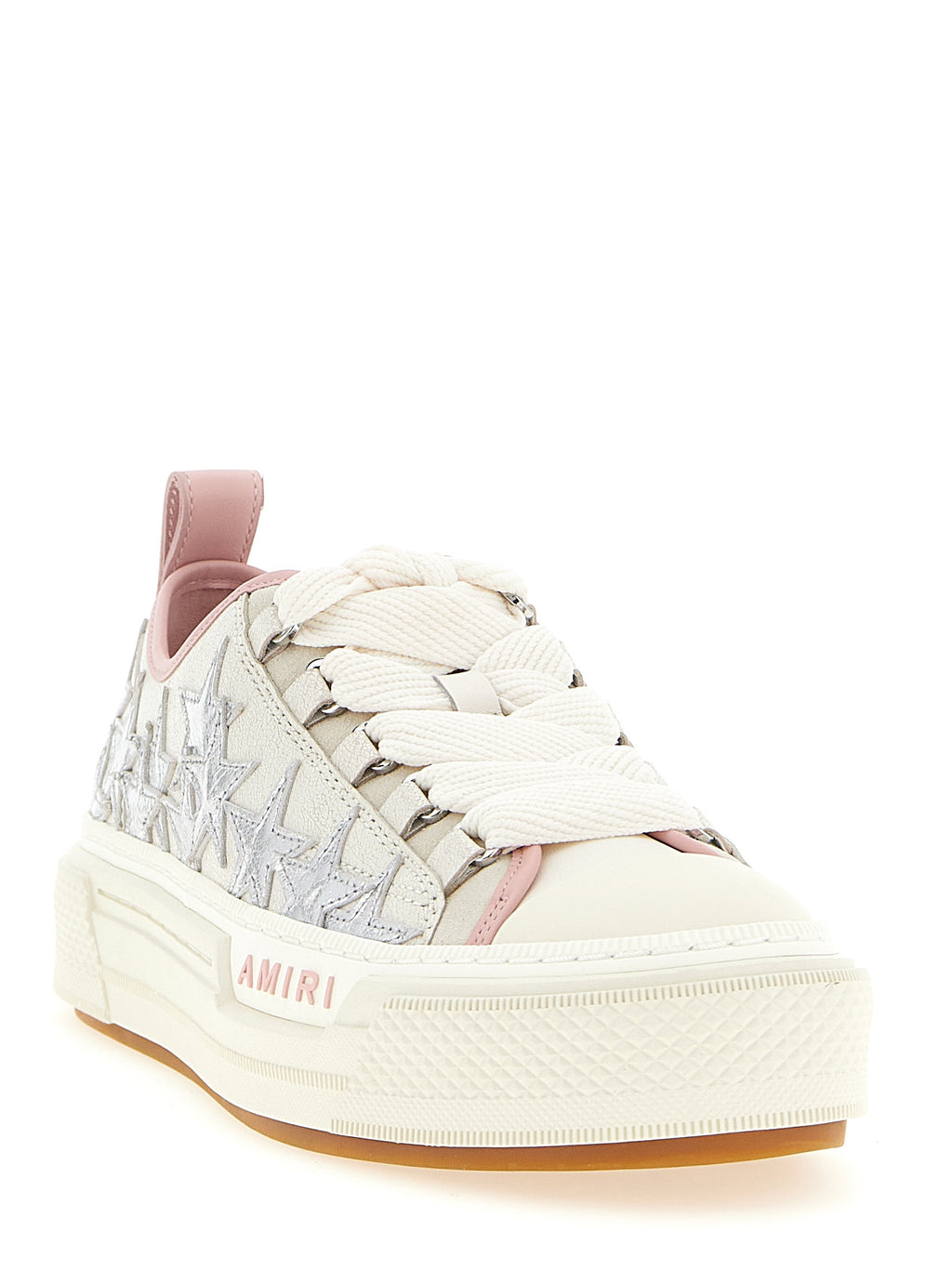 Multicolor Cowhide Metallic Stars Court Low Sneakers