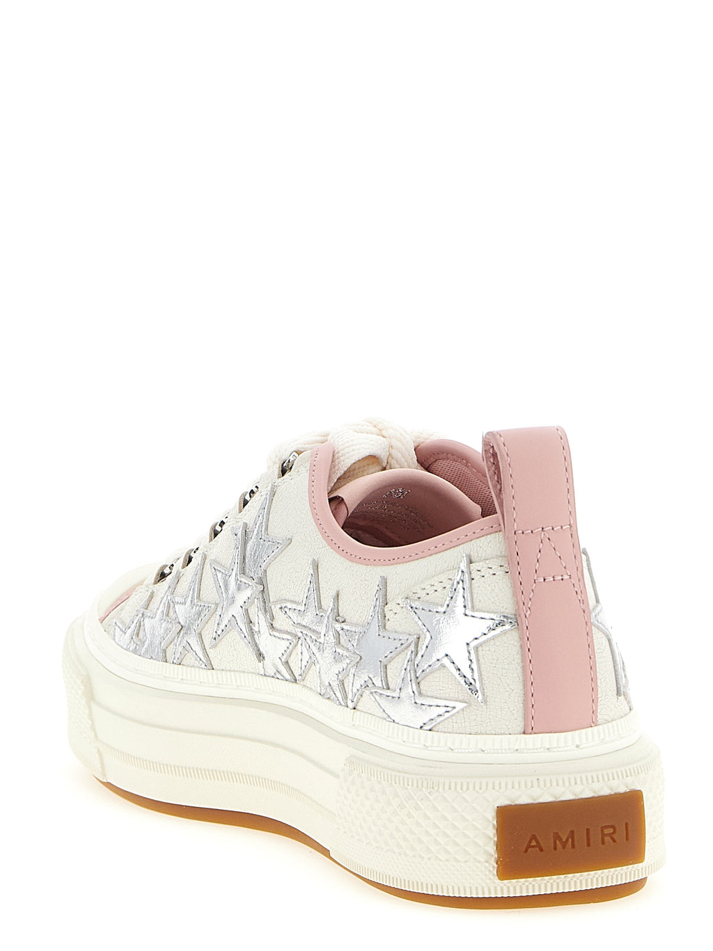 Multicolor Cowhide Metallic Stars Court Low Sneakers