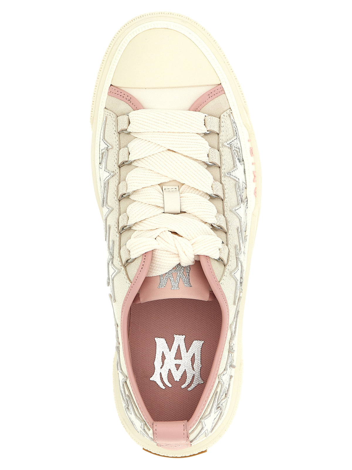 Multicolor Cowhide Metallic Stars Court Low Sneakers