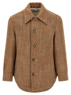 Brown Virgin Wool Overshirt Jacket