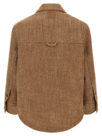 Brown Virgin Wool Overshirt Jacket