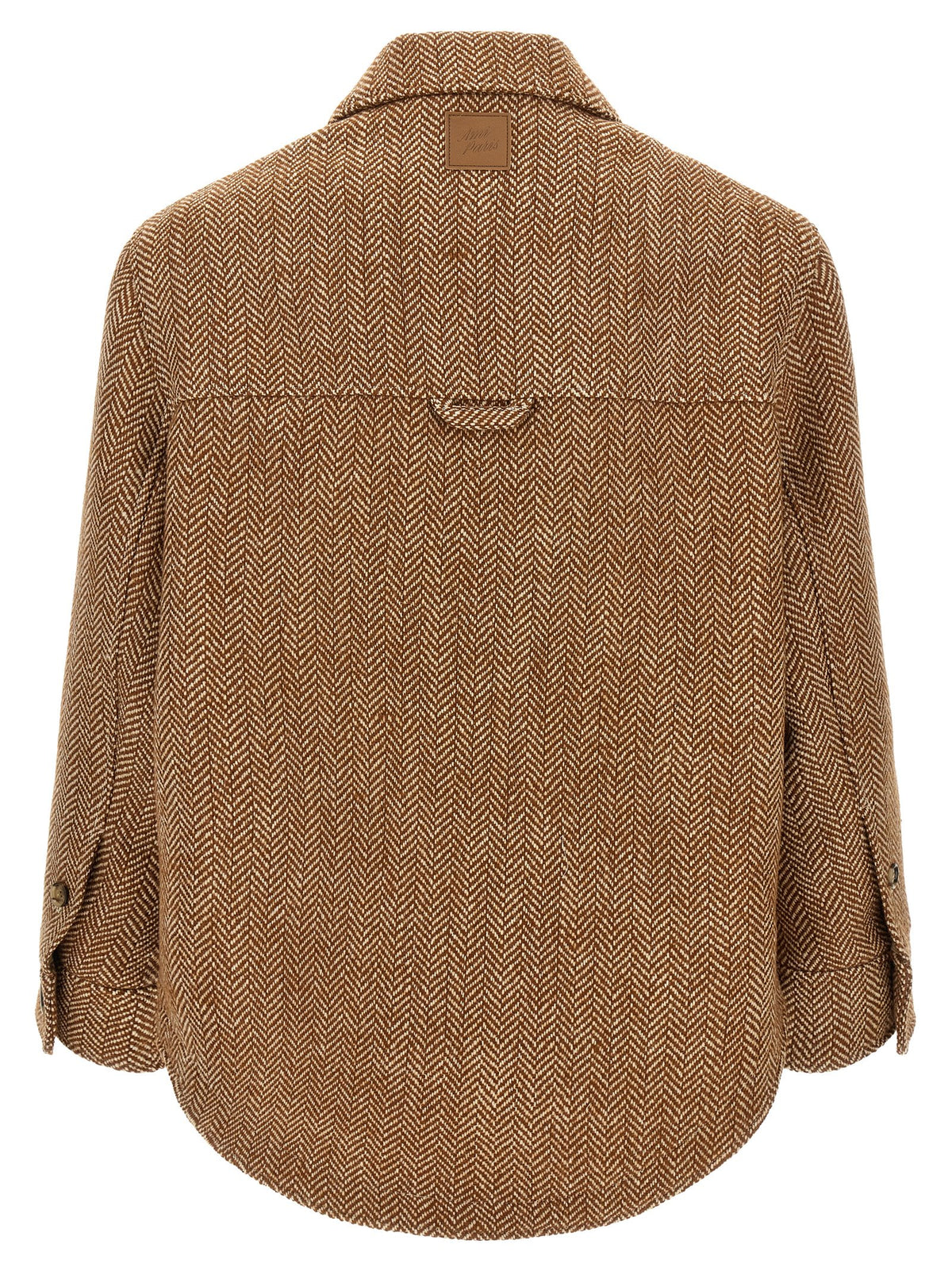 Brown Virgin Wool Overshirt Jacket