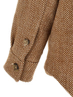 Brown Virgin Wool Overshirt Jacket