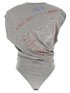Gray Cotton Bodysuit