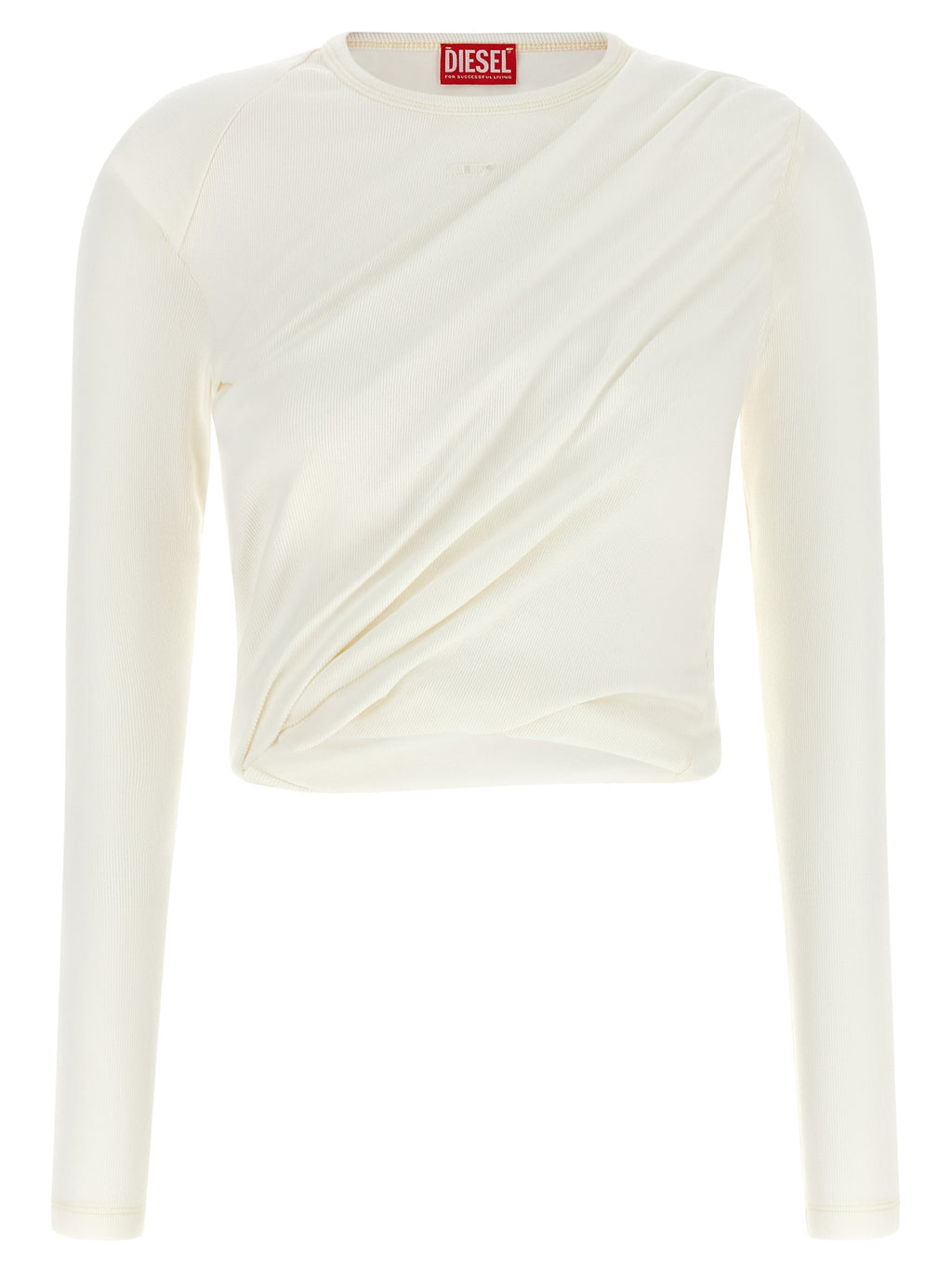 T‑Asay‑Pl White Cotton Long Sleeve Top