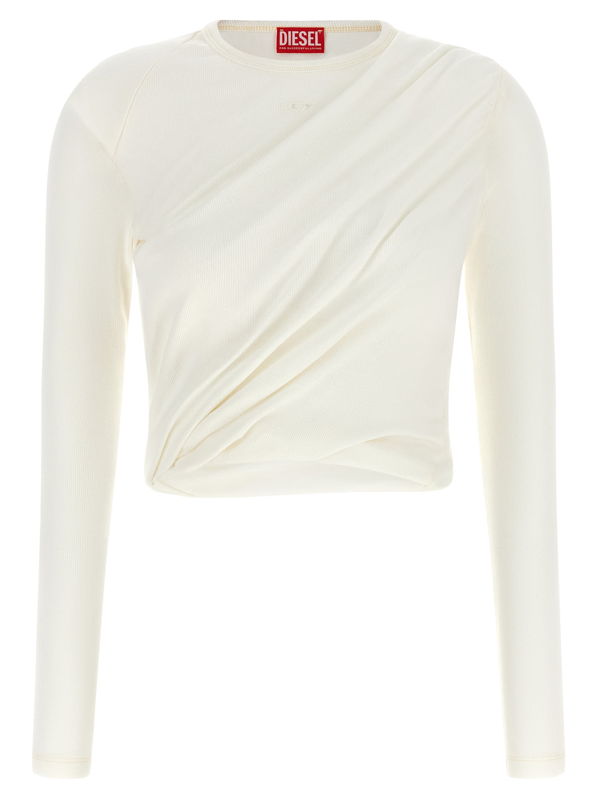 T‑Asay‑Pl White Cotton Long Sleeve Top