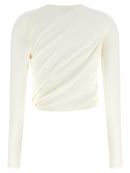 T‑Asay‑Pl White Cotton Long Sleeve Top