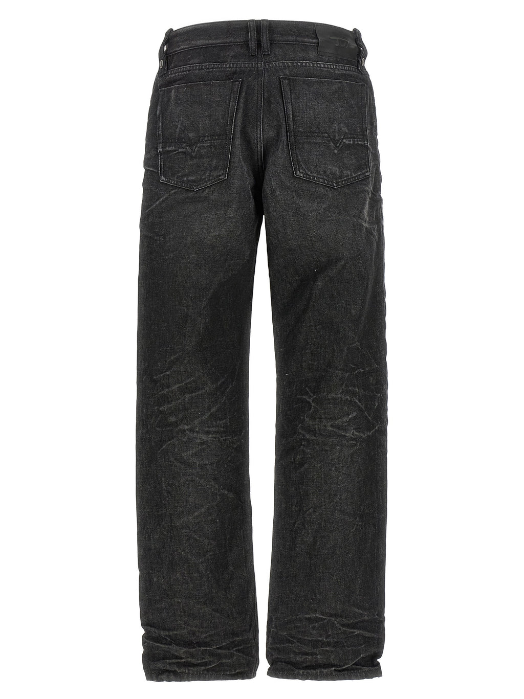Gray Cotton Straight-Leg Jeans