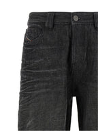 Gray Cotton Straight-Leg Jeans