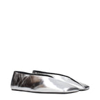 Silver Leather Ballet Flats