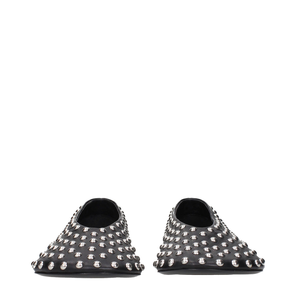 Sleek Black Leather Ballet Flats