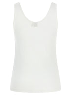 White Ribbed Cotton Tank Top