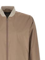 Beige Water‑Repellent Bomber Jacket