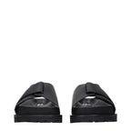 Black Leather Slip-On Slippers
