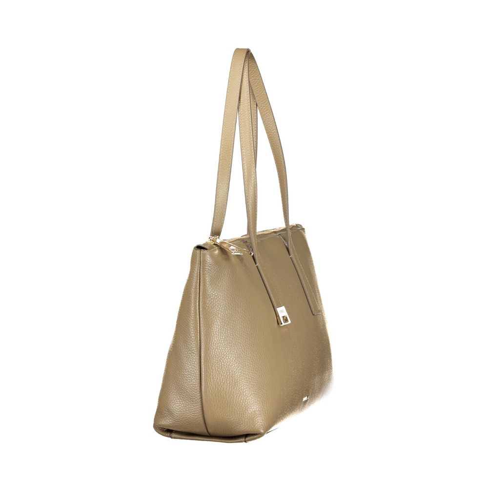 Green Leather Olivia M Tote Bag