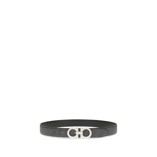 Calfskin Gancini Reversible Belt