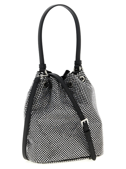Satin Crystal Bucket Bag
