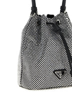 Satin Crystal Bucket Bag