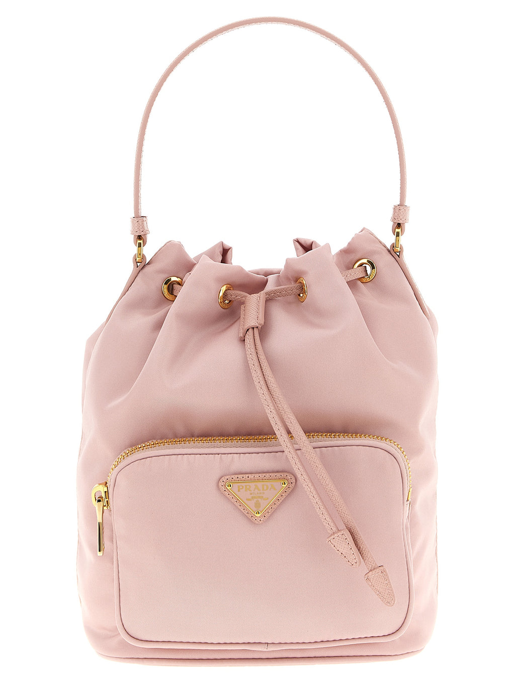 Duet Re-Nylon And Saffiano Leather Bucket Bag