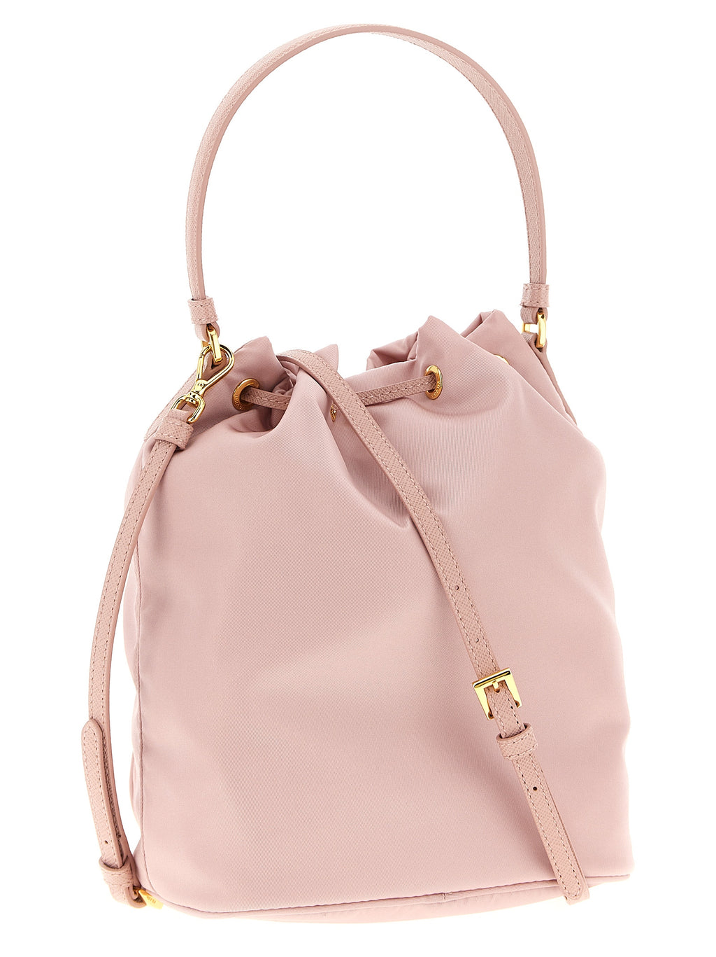 Duet Re-Nylon And Saffiano Leather Bucket Bag