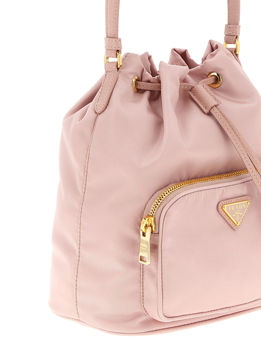 Duet Re-Nylon And Saffiano Leather Bucket Bag