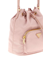 Duet Re-Nylon And Saffiano Leather Bucket Bag