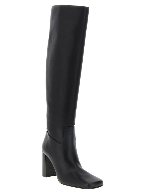 Black Calfskin Petra Over‑the‑Knee Boot