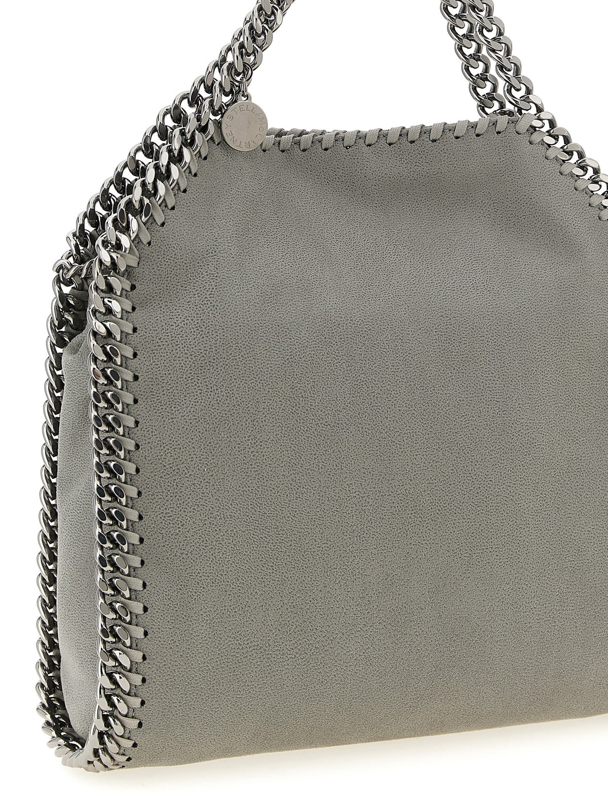 Gray Shaggy Deer Leather Mini Falabella Handbag