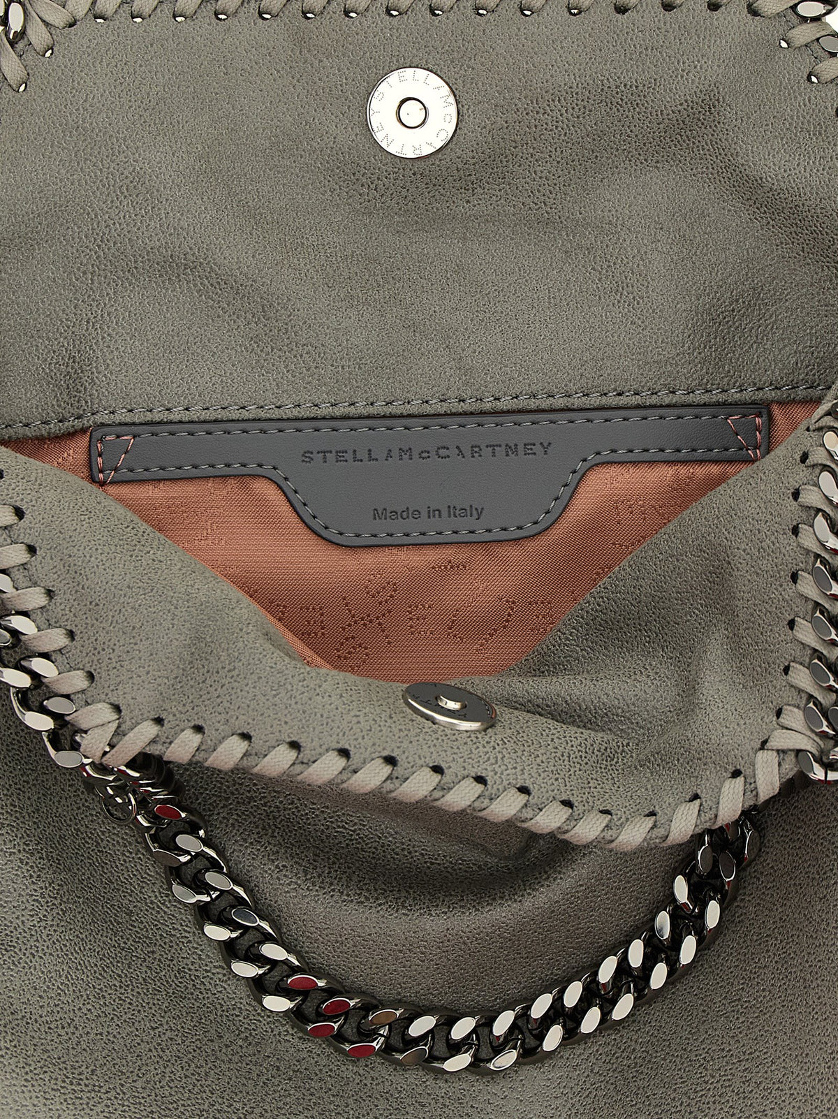Gray Shaggy Deer Leather Mini Falabella Handbag