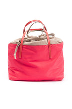 Red Polyester And Patent Leather Shoulder Bag