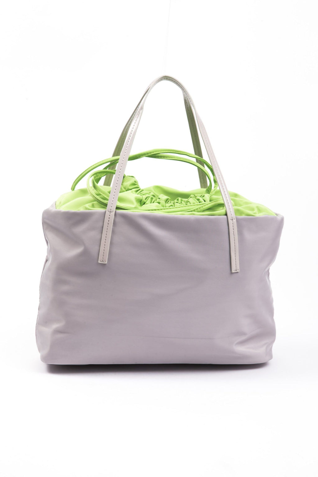 Gray Patent Leather Shopping Shoulder Bag