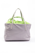 Gray Patent Leather Shopping Shoulder Bag