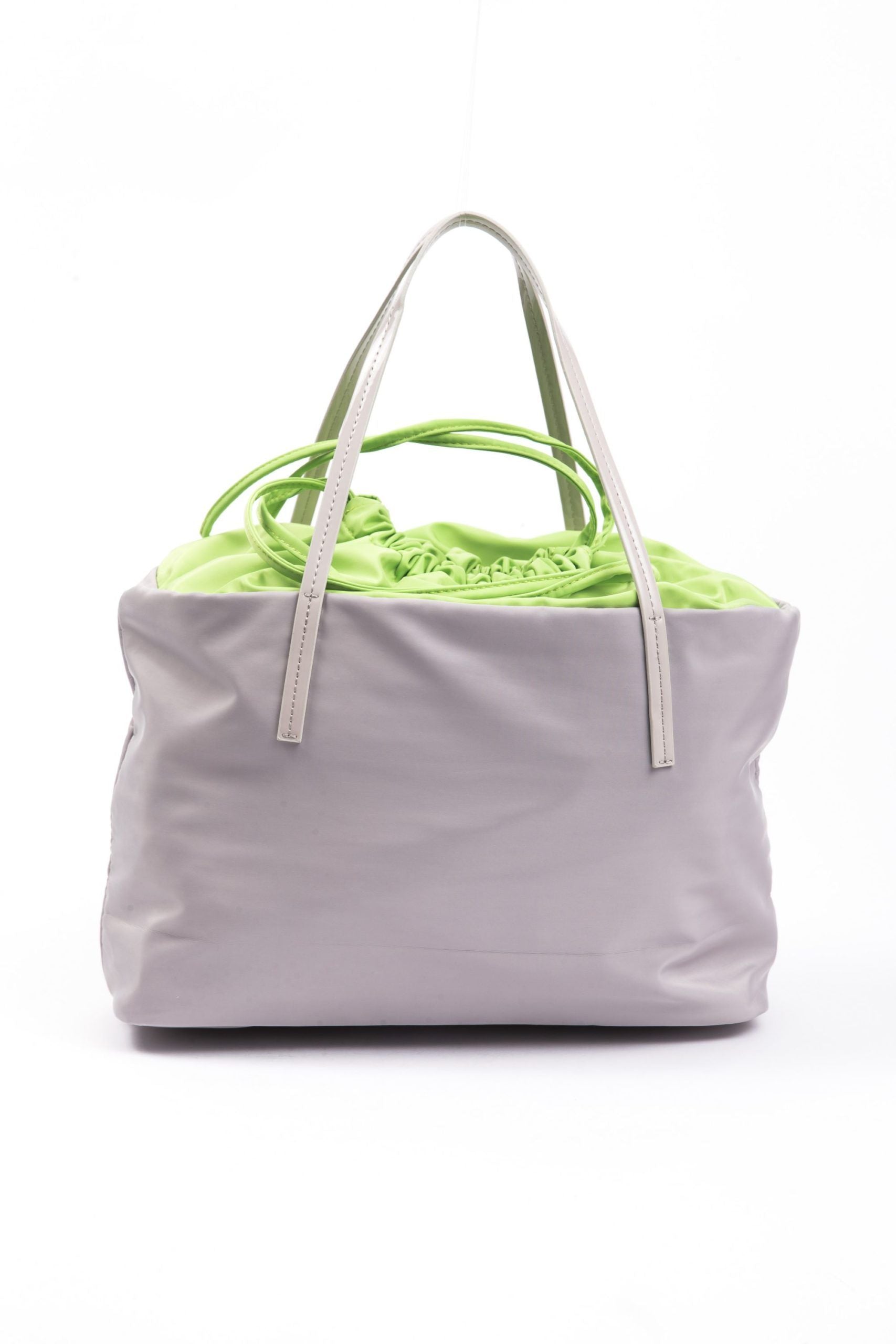 Gray Patent Leather Shopping Shoulder Bag