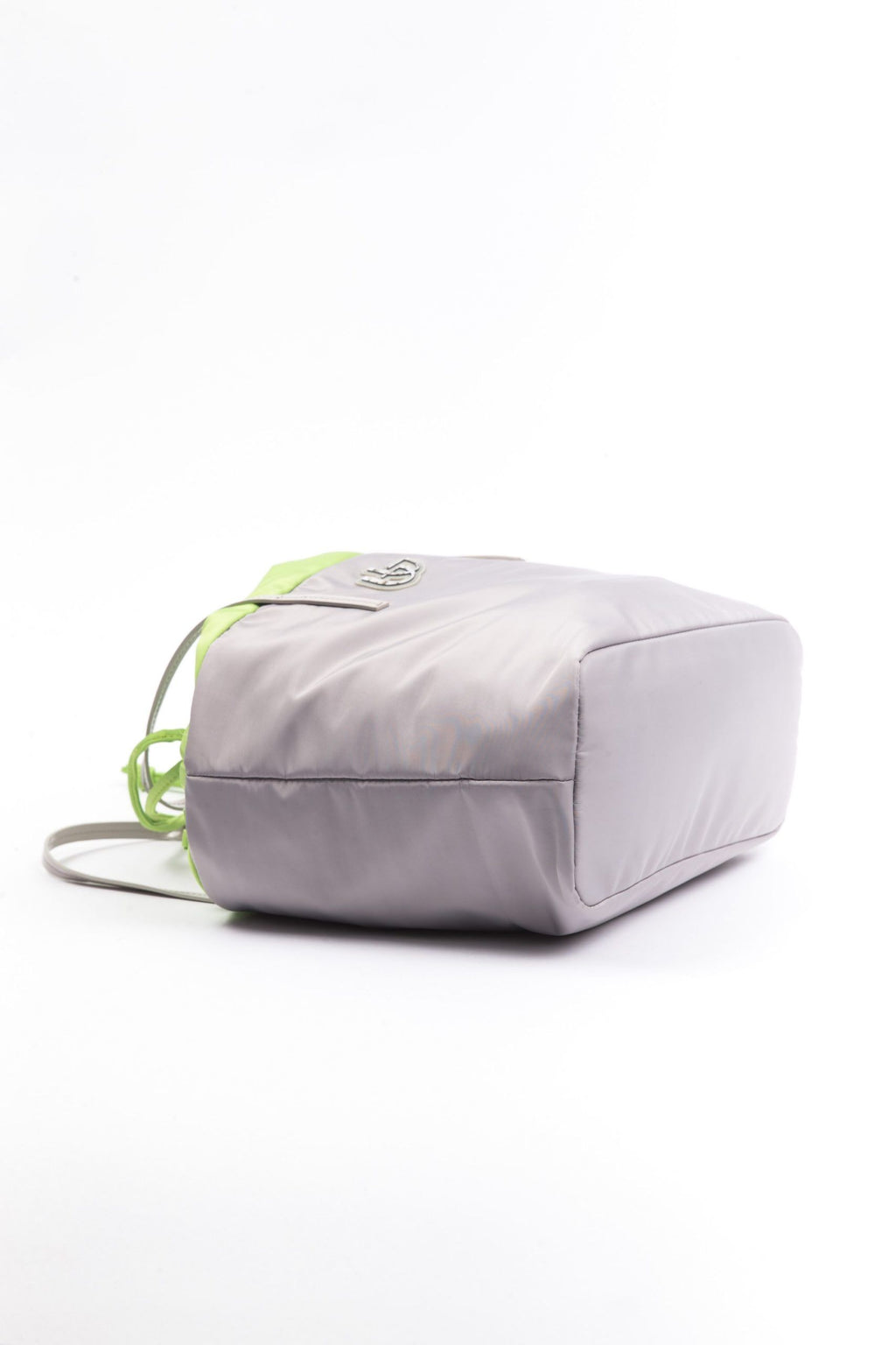 Gray Patent Leather Shopping Shoulder Bag