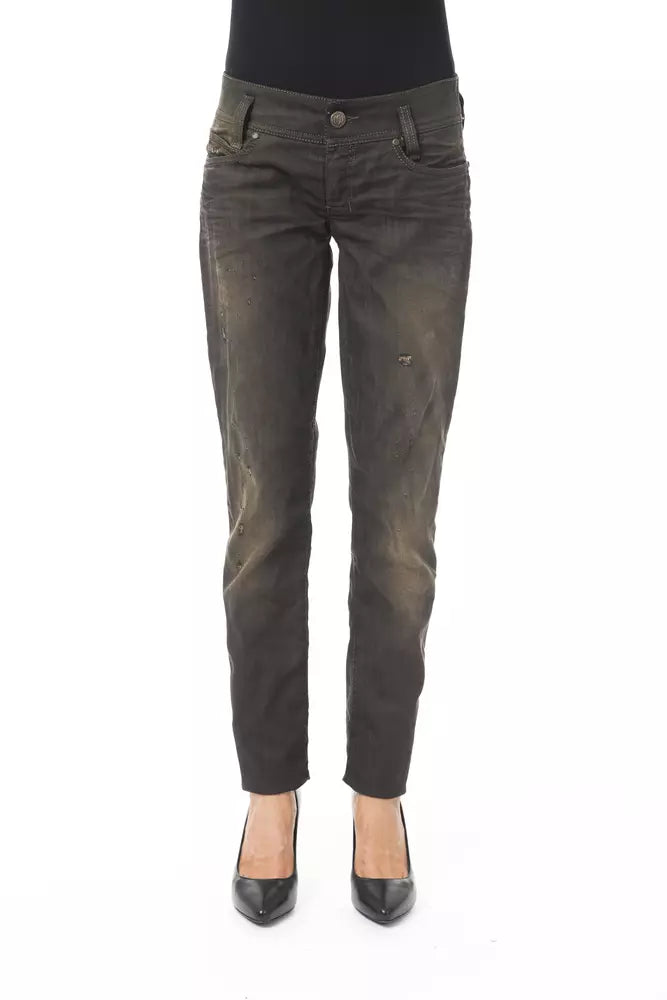 Regular Fit Washed Cotton Women's Jeans