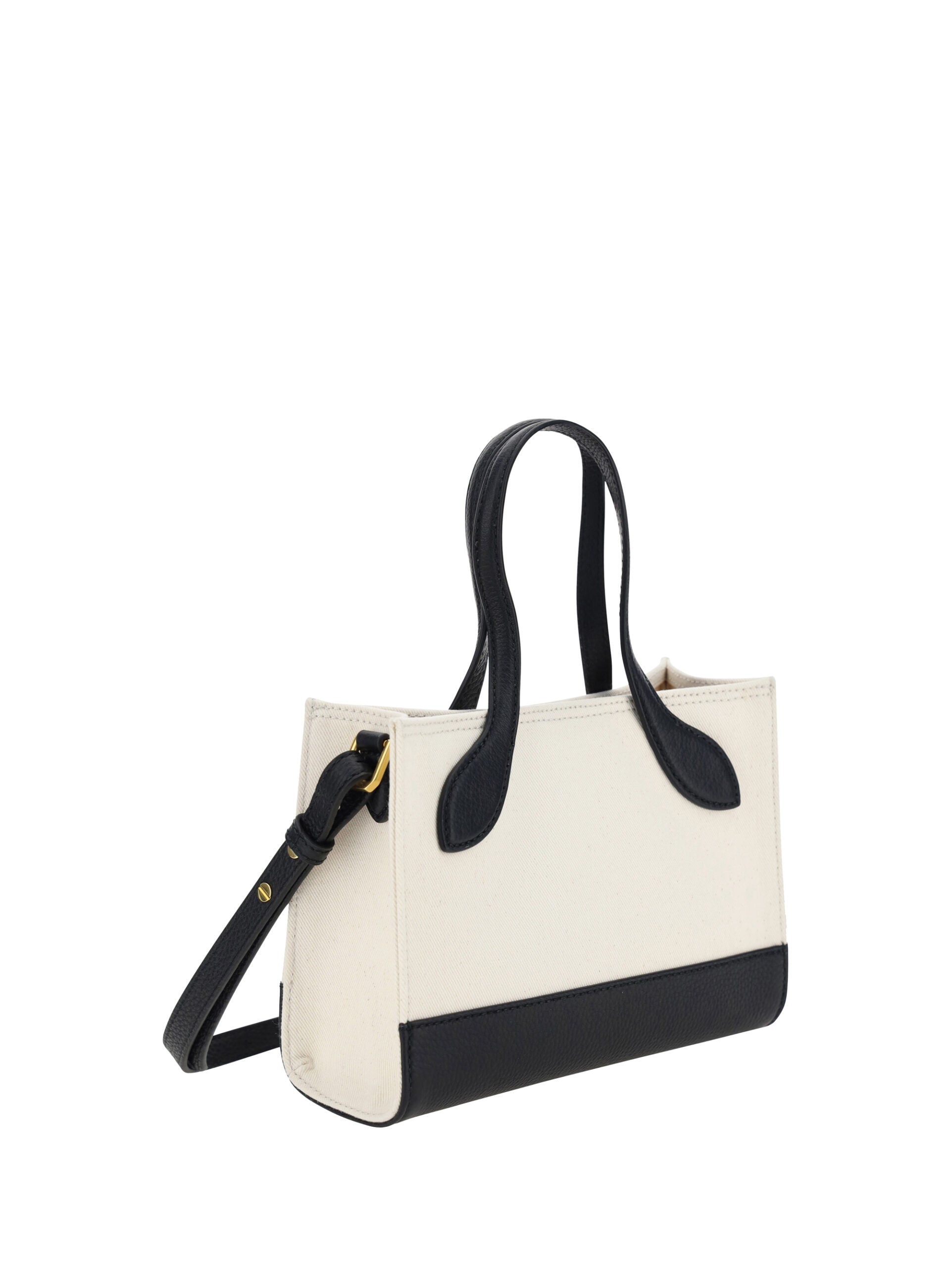 Mini Leather Handbag With Contrast Monogram