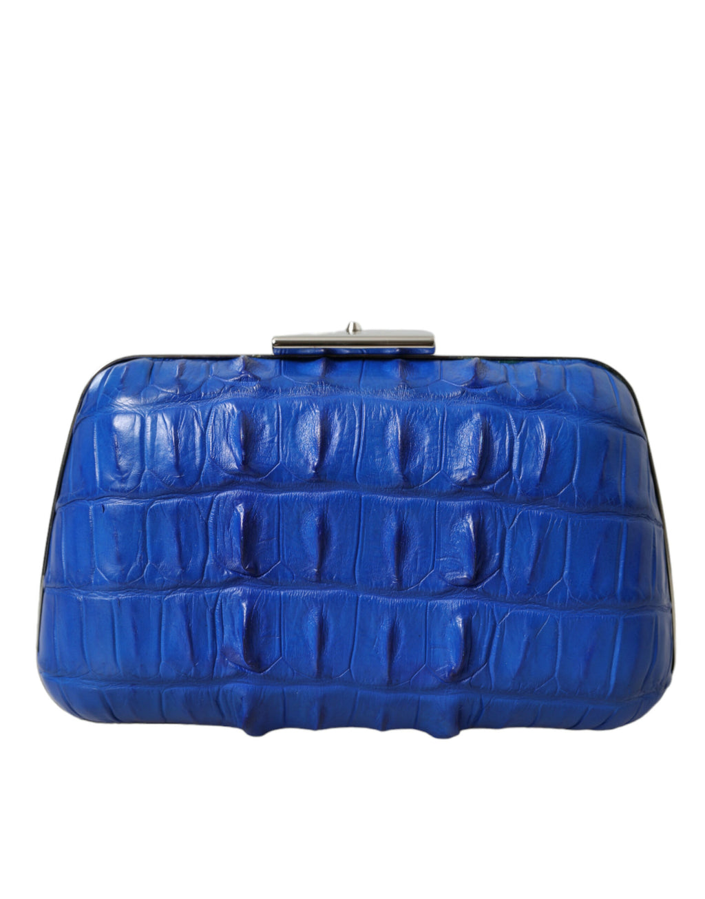 Blue Electrique Exotic Skin Shoulder Box Clutch