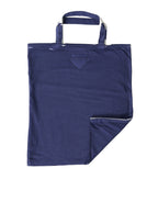 Blue Jersey Logo Shoulder Shopping Tote