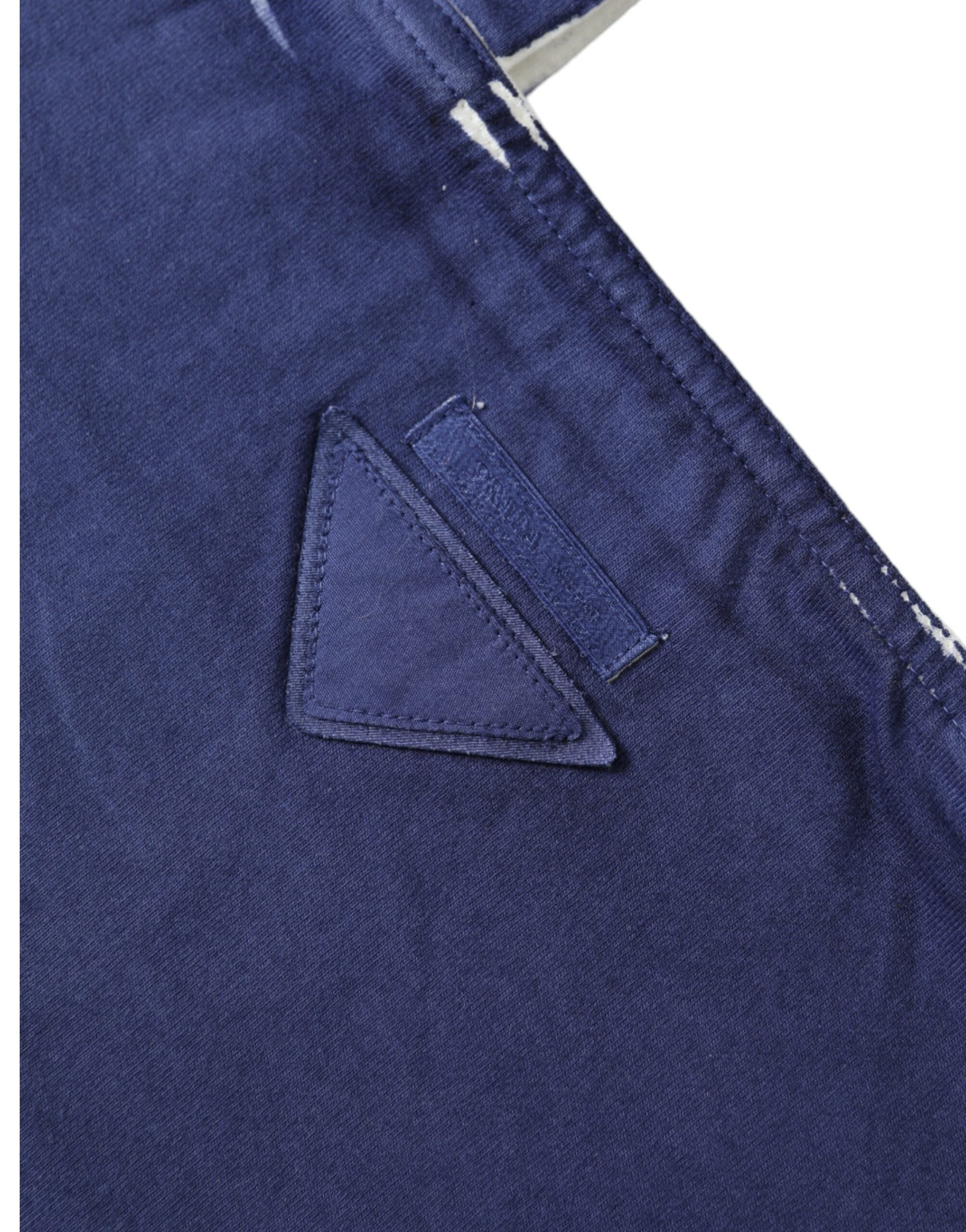 Blue Jersey Logo Shoulder Shopping Tote