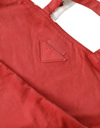 Red Jersey Logo Shoulder Shopping Tote Bag